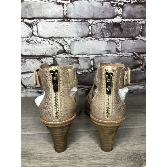 Donald Pliner Junnah Gold Metallic Leather Ankle Strap Heel Sandals Women 5M US - Picture 7 of 16